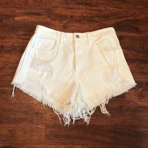 White high waisted shorts
